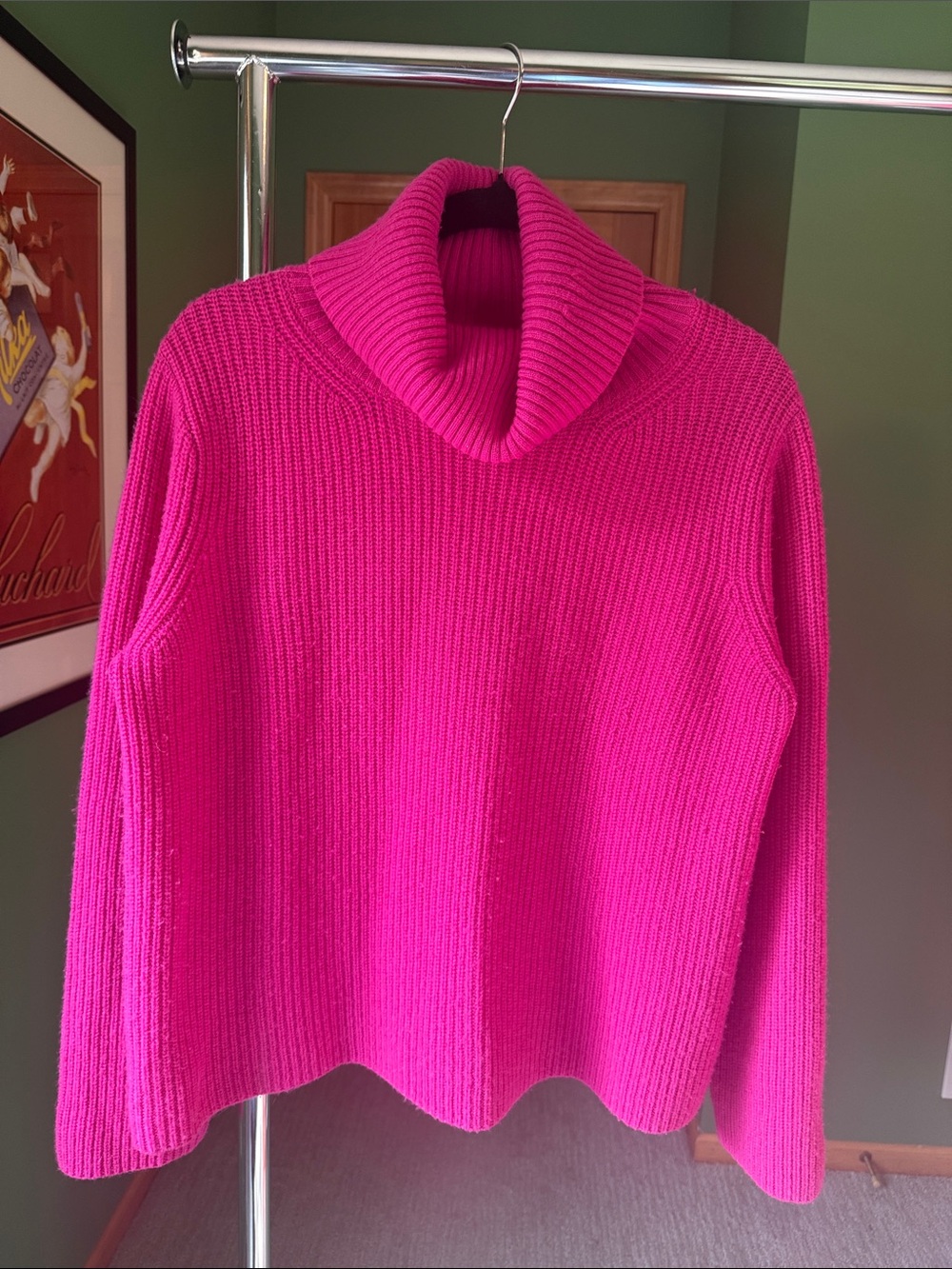 Banana Republic 100% Cashmere Pink Ribbed Turtleneck Sweater